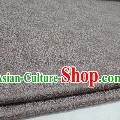 Chinese Traditional Clothing Mongolian Robe Tang Suit Brown Brocade Ancient Costume Palace Flowers Pattern Satin Fabric Hanfu Material