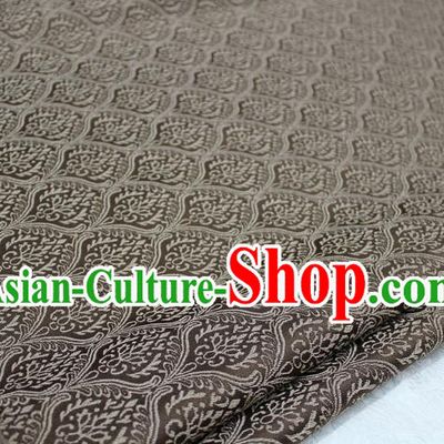 Chinese Traditional Clothing Mongolian Robe Tang Suit Brown Brocade Ancient Costume Palace Pattern Satin Fabric Hanfu Material