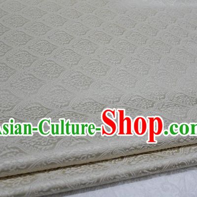 Chinese Traditional Clothing Mongolian Robe Tang Suit White Brocade Ancient Costume Palace Pattern Satin Fabric Hanfu Material