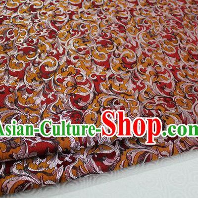 Chinese Traditional Clothing Palace Pattern Tang Suit Cheongsam Red Brocade Ancient Costume Satin Fabric Hanfu Material