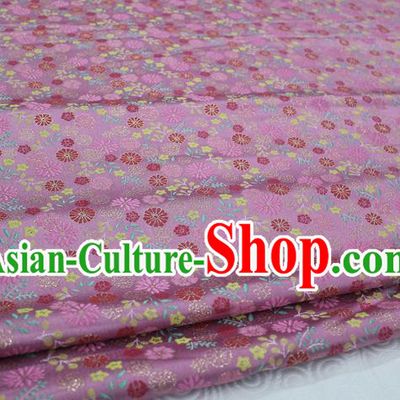 Chinese Traditional Ancient Costume Royal Palace Pattern Kimono Pink Brocade Cheongsam Satin Fabric Hanfu Material