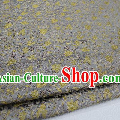 Chinese Traditional Ancient Costume Royal Palace Maple Leaf Pattern Brocade Cheongsam Satin Fabric Hanfu Material