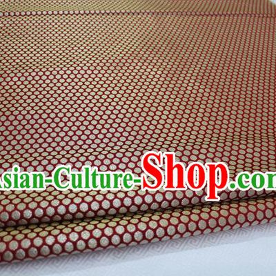 Chinese Traditional Ancient Costume Royal Palace Pattern Mongolian Robe Red Brocade Tibetan Robe Satin Fabric Hanfu Material