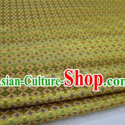 Chinese Traditional Ancient Costume Royal Palace Pattern Mongolian Robe Yellow Brocade Tibetan Robe Satin Fabric Hanfu Material