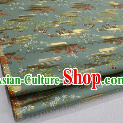 Chinese Traditional Ancient Costume Kimono Green Brocade Palace Pattern Cheongsam Satin Fabric Hanfu Material