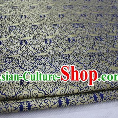 Chinese Traditional Ancient Costume Mongolian Robe Royalblue Brocade Palace Cloud Pattern Tang Suit Satin Fabric Hanfu Material