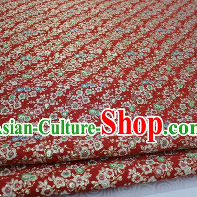Chinese Traditional Ancient Costume Wedding Cheongsam Red Brocade Palace Pattern Satin Fabric Hanfu Material