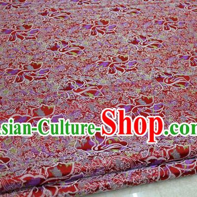 Chinese Traditional Ancient Costume Wedding Cheongsam Red Brocade Palace Pattern Tang Suit Satin Fabric Hanfu Material