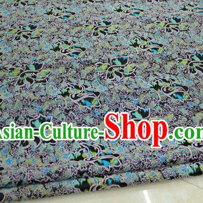 Chinese Traditional Ancient Costume Wedding Cheongsam Green Brocade Palace Pattern Tang Suit Satin Fabric Hanfu Material