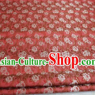 Chinese Traditional Wedding Cheongsam Ancient Costume Red Brocade Palace Pattern Tang Suit Satin Fabric Hanfu Material