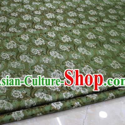 Chinese Traditional Wedding Cheongsam Ancient Costume Green Brocade Palace Pattern Tang Suit Satin Fabric Hanfu Material