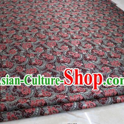 Chinese Traditional Wedding Cheongsam Ancient Costume Amaranth Brocade Palace Pattern Tang Suit Satin Fabric Hanfu Material