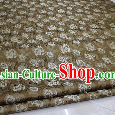 Chinese Traditional Wedding Cheongsam Bronze Brocade Ancient Costume Palace Pattern Tang Suit Satin Fabric Hanfu Material