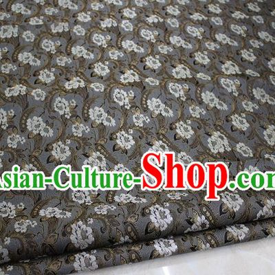 Chinese Traditional Wedding Cheongsam Brown Brocade Ancient Costume Palace Pattern Tang Suit Satin Fabric Hanfu Material