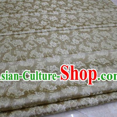 Chinese Traditional Wedding Cheongsam Light Golden Brocade Ancient Costume Palace Pattern Tang Suit Satin Fabric Hanfu Material