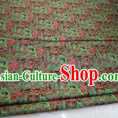 Chinese Traditional Wedding Cheongsam Green Brocade Ancient Costume Palace Pattern Tang Suit Satin Fabric Hanfu Material