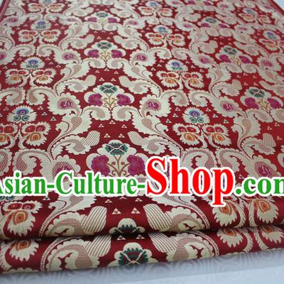 Chinese Traditional Wedding Clothing Palace Dragon Pattern Xiuhe Suit Cheongsam Red Brocade Ancient Costume Satin Fabric Hanfu Material