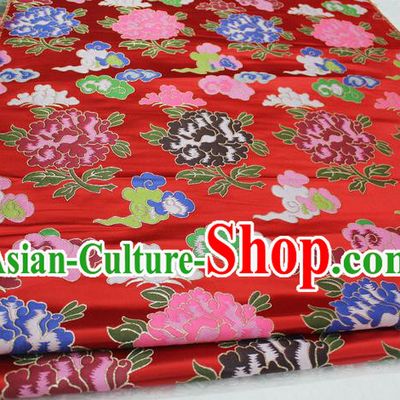 Chinese Traditional Clothing Palace Flowers Pattern Cheongsam Brocade Ancient Costume Wedding Xiuhe Suit Satin Fabric Hanfu Material