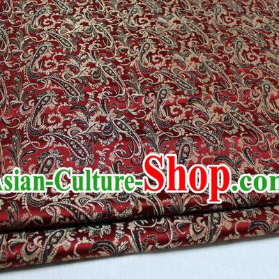 Chinese Traditional Clothing Palace Pattern Tang Suit Red Brocade Ancient Costume Mongolian Robe Satin Fabric Hanfu Material