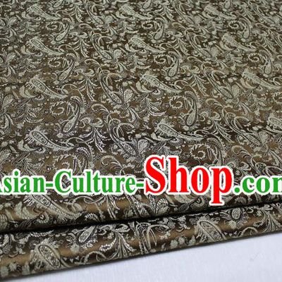 Chinese Traditional Clothing Palace Pattern Tang Suit Bronze Brocade Ancient Costume Mongolian Robe Satin Fabric Hanfu Material