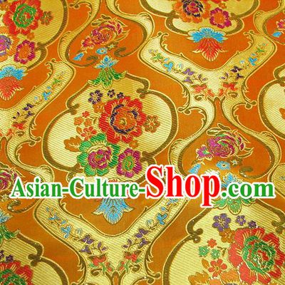 Chinese Traditional Royal Court Pattern Yellow Brocade Xiuhe Suit Fabric Ancient Costume Tang Suit Cheongsam Hanfu Material