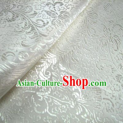 Chinese Traditional Royal Court Pattern White Brocade Xiuhe Suit Fabric Ancient Costume Tang Suit Cheongsam Hanfu Material