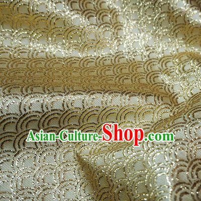 Chinese Traditional Royal Palace Scale Pattern Design Golden Brocade Mongolian Robe Fabric Ancient Costume Tang Suit Cheongsam Hanfu Material