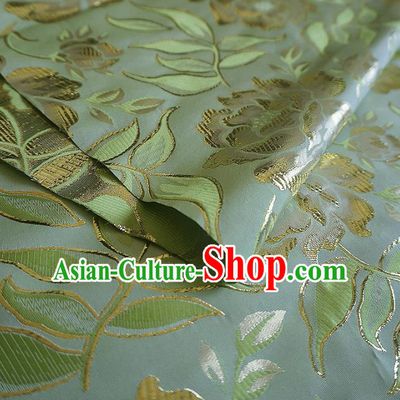 Chinese Traditional Royal Palace Pattern Design Green Brocade Xiuhe Suit Fabric Ancient Costume Tang Suit Cheongsam Hanfu Material