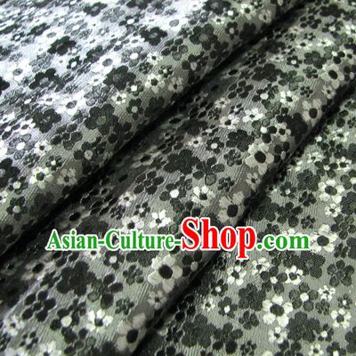 Chinese Traditional Royal Palace Wintersweet Pattern Design Grey Brocade Fabric Ancient Costume Tang Suit Cheongsam Hanfu Material
