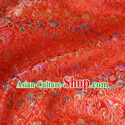 Chinese Traditional Royal Palace Pattern Design Red Brocade Xiuhe Suit Fabric Ancient Costume Tang Suit Cheongsam Hanfu Material