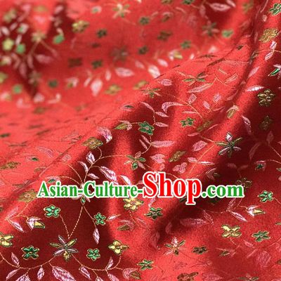 Chinese Traditional Royal Palace Flowers Pattern Design Red Brocade Fabric Ancient Costume Tang Suit Cheongsam Hanfu Material