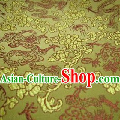 Chinese Traditional Royal Palace Dragons Pattern Design Yellow Brocade Fabric Ancient Costume Tang Suit Cheongsam Hanfu Material