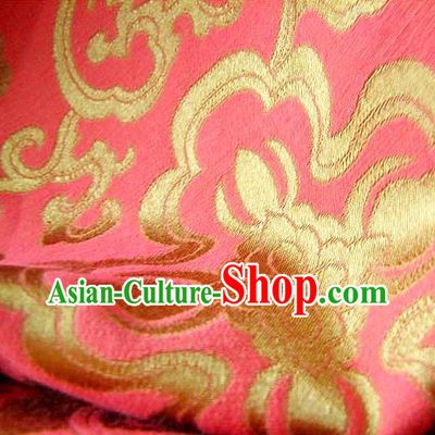 Chinese Traditional Royal Palace Pattern Design Hanfu Pink Brocade Fabric Ancient Costume Tang Suit Cheongsam Material
