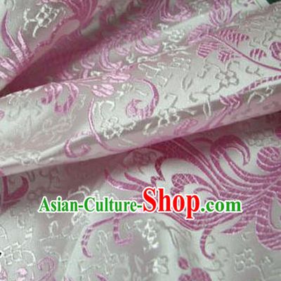 Chinese Traditional Royal Palace Pink Ombre Flowers Pattern Design Hanfu Brocade Fabric Ancient Costume Tang Suit Cheongsam Material
