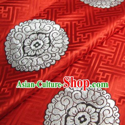 Chinese Traditional Palace Pattern Design Hanfu Red Brocade Mongolian Robe Fabric Ancient Costume Tang Suit Cheongsam Material