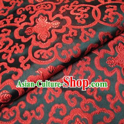 Chinese Traditional Royal Palace Pattern Design Mongolian Robe Hanfu Black Brocade Fabric Ancient Costume Tang Suit Cheongsam Material