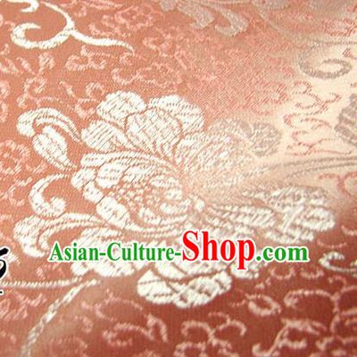 Chinese Traditional Palace Rich Flowers Pattern Design Hanfu Pink Brocade Fabric Ancient Costume Tang Suit Cheongsam Material