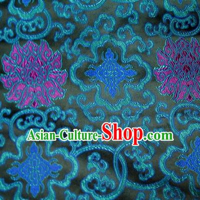 Chinese Traditional Palace Rich Pattern Design Hanfu Black Brocade Mongolian Robe Fabric Ancient Costume Tang Suit Cheongsam Material