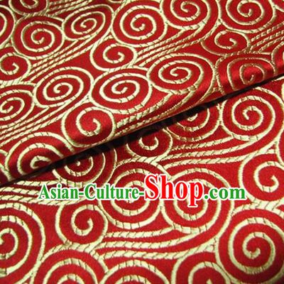 Chinese Traditional Palace Auspicious Cloud Pattern Design Hanfu Red Brocade Mongolian Robe Fabric Ancient Costume Tang Suit Cheongsam Material