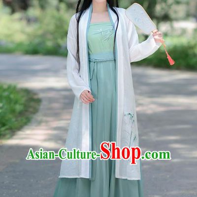Traditional Chinese Song Dynasty Young Lady Hanfu Embroidered Costume Blouse and Skirts for Women