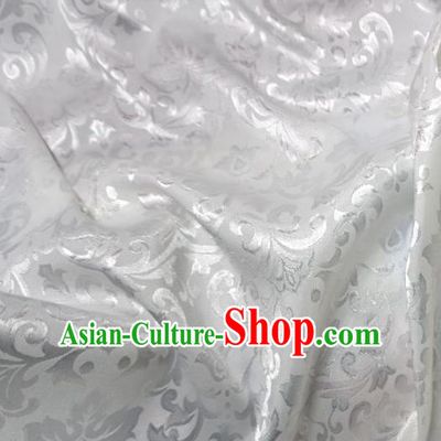 Chinese Traditional Palace Pattern Hanfu White Brocade Fabric Ancient Costume Tang Suit Cheongsam Material