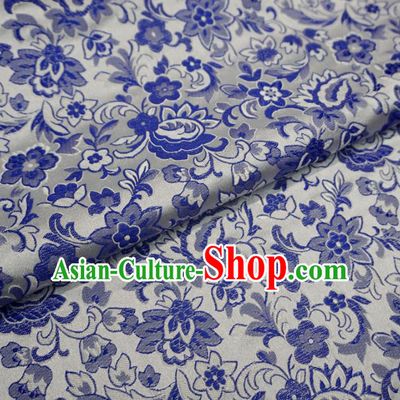 Chinese Traditional Palace Pattern Hanfu White Brocade Fabric Ancient Costume Tang Suit Cheongsam Material