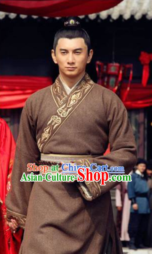 Chinese Ancient Scholar Clothing Complete Set for Men