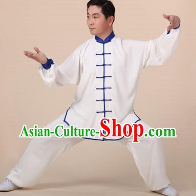 Chinese Kung Fu Blue Plated Buttons Costume, Traditional Martial Arts Kung Fu Tai Ji Uniform for Women for Men
