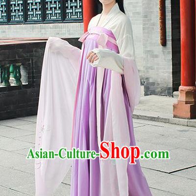 Traditional Chinese Ancient Tang Dynasty Princess Palace Lady Hanfu Embroidered Costume for Women