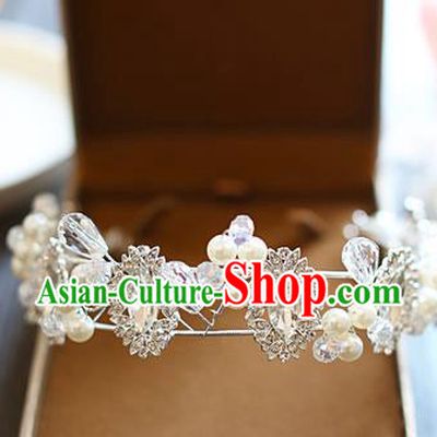 Chinese Traditional Bride Hair Jewelry Accessories Baroque Princess Wedding Crystal Royal Crown for Women