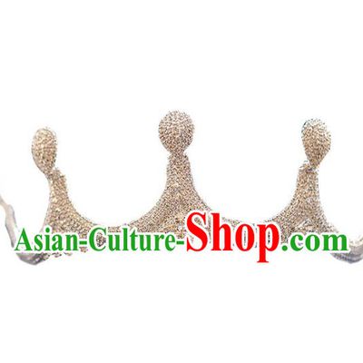 Chinese Traditional Bride Hair Accessories Baroque Princess Wedding Crystal Jewelry Royal Crown for Women