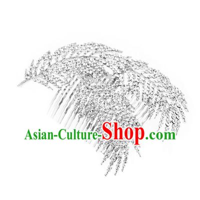 Chinese Traditional Bride Hair Jewelry Accessories Wedding Crystal Hair Comb for Women
