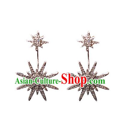 Chinese Traditional Bride Jewelry Accessories Princess Wedding Crystal Earrings for Women