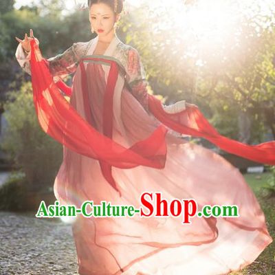 Traditional Chinese Ancient Imperial Concubine Hanfu Clothing Tang Dynasty Palace Lady Embroidered Costume for Women